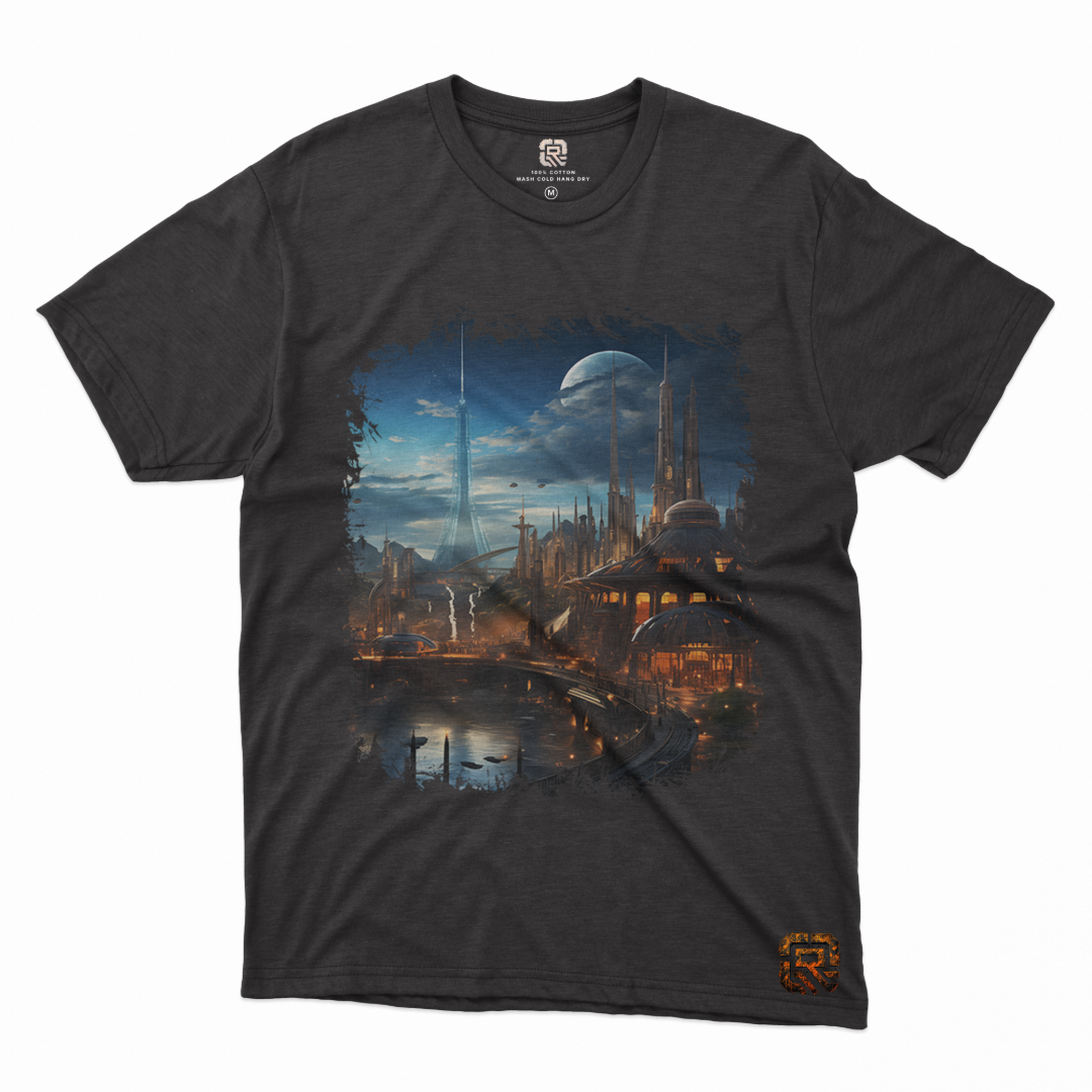 The Utopian/Dystopian Collection Short/Long Sleeve T-Shirt - Futuristic Skyline