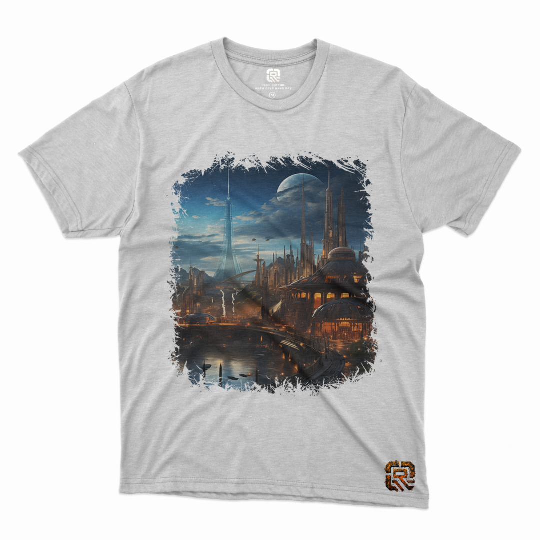 The Utopian/Dystopian Collection Short/Long Sleeve T-Shirt - Futuristic Skyline